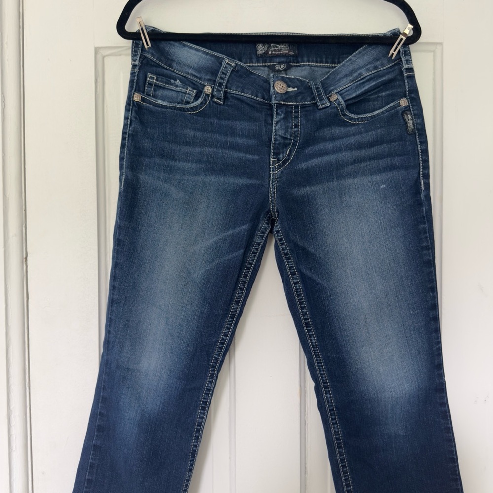 Silver Jeans Dark Blue Denim Crops